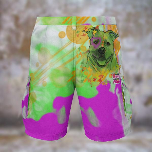 Cargohose mit Angel - Hose, lang oder kurz, bunt, 100% Polyester, Grösse S-5XL, fester Stoff, Normale Passform, SOKA, Listenhund, AmStaff, Staff, Staffordshire, PitBull, Pit
